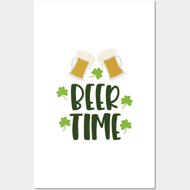 Beer Time - St. Patricks Day Wall Art by greenoriginals